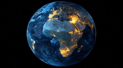 3D rendering of the Earth with a dark blue background