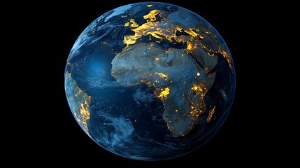 3D rendering of the Earth with a dark blue background