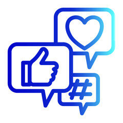 Social Media Icon Line Gradient Style for Communication Pack Icon Themes
