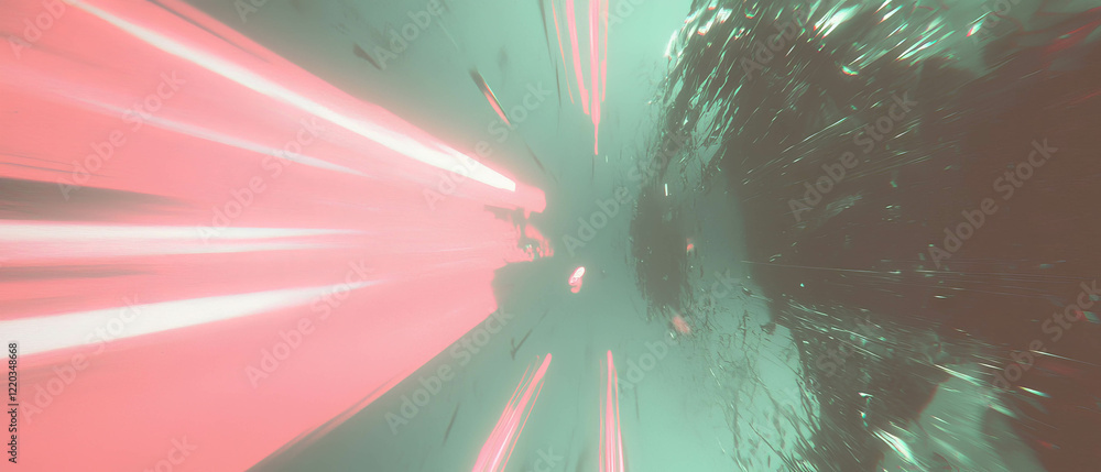 Poster dynamic streaks of light create vibrant abstract visuals with glowing streams