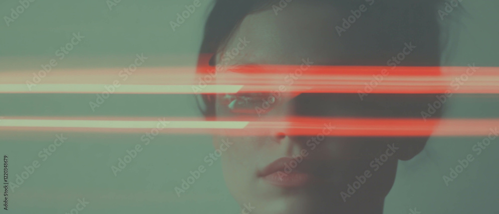 Aufkleber dynamic interaction of light streaks with virtual forces in abstract visuals