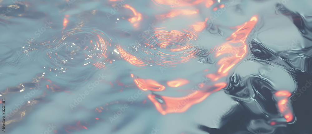 Poster streaks of light dancing on a wet surface creating an atmospheric backdrop