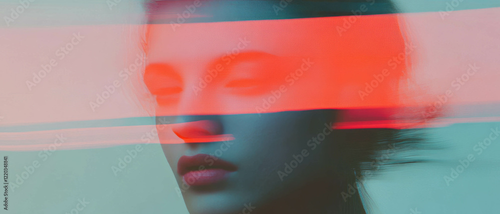 Poster abstract background with light streaks creating depth and perspective in a vibrant composition