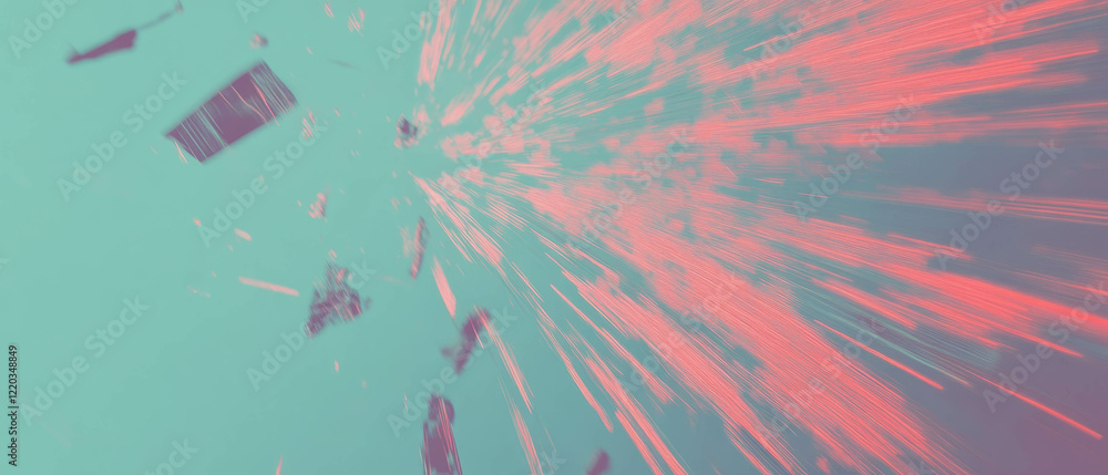 Aufkleber explosive energy visualization with diverging light streaks in an abstract background