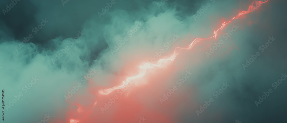 Poster dynamic light streaks emerging through swirling smoke create a captivating atmospheric effect