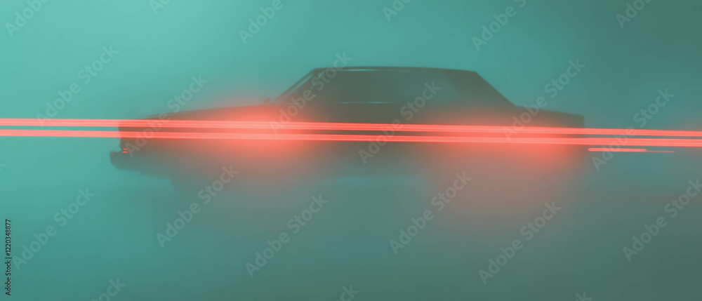 Aufkleber streaks of light through fog create a mysterious atmosphere with abstract 3d backgrounds