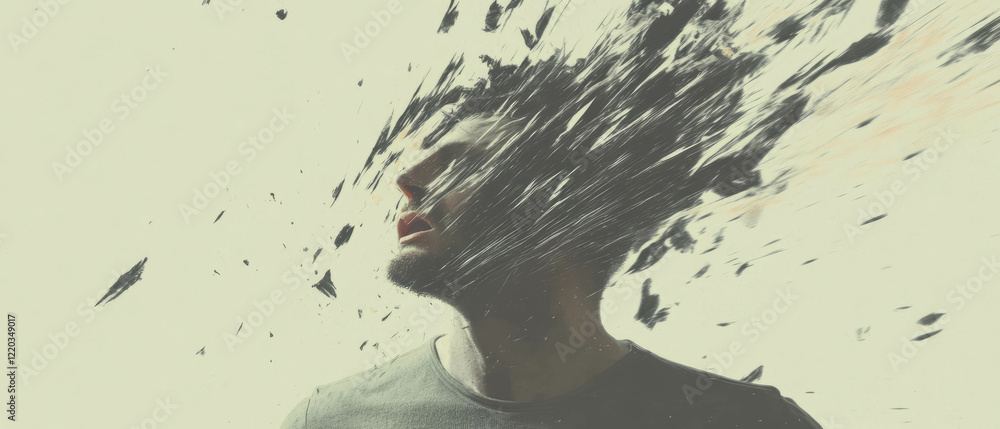 Poster exploration of abstract self-representation through fragmented light and form