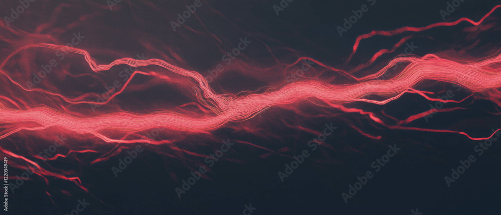 Poster glowing wires create dynamic energy flow in an abstract digital environment