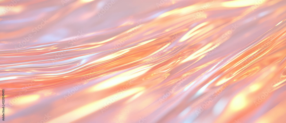 Poster wires reflecting on metallic surfaces create a shimmering, abstract aesthetic with futuristic vibes