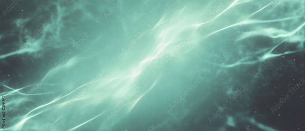 Poster experimental design showcasing abstract fluid dynamics with optical effects