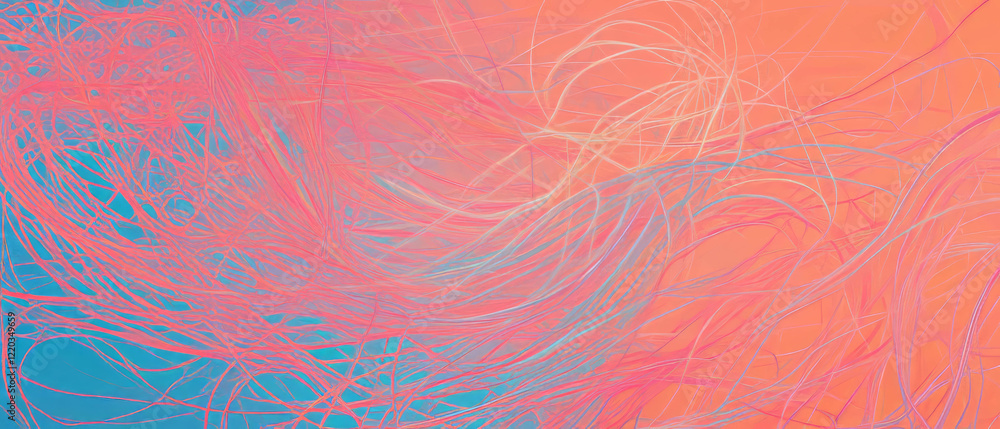 Poster abstract representation of data flow and information visualization in vivid colors