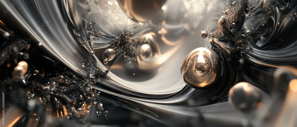 Aufkleber dreamlike exploration of surreal abstract shapes and forms in a 3d composition