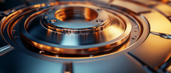 Intricate design of polished metal surfaces featuring modern industrial aesthetics