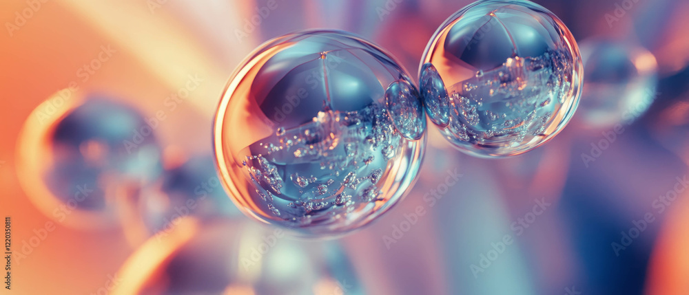 Poster reflective abstract objects creating infinite illusions in a distorted perspective