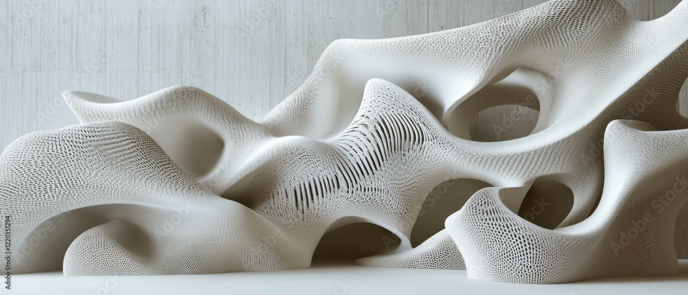 Aufkleber abstract sculptural forms create an engaging three-dimensional visual landscape