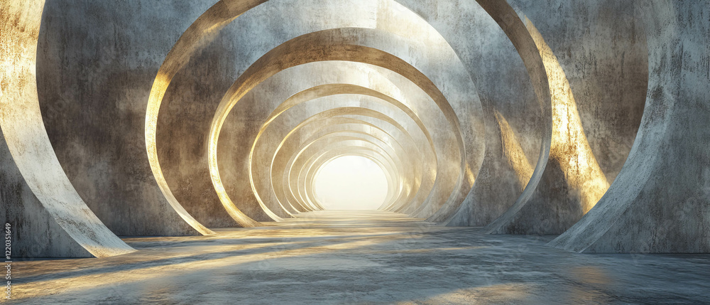 Poster abstract 3d arches create a harmonious circular pattern enhancing visual unity
