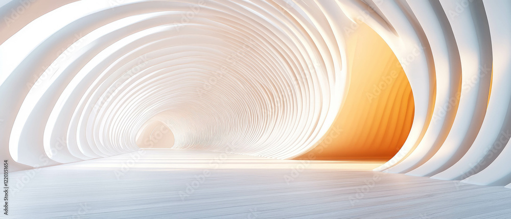 Poster vibrant 3d arches create trails of light and dynamic movement in an abstract space