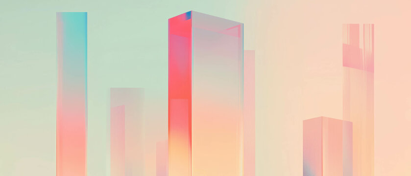 Abstract 3D box plots showcasing data distribution and statistical analysis