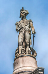 Fototapeta premium Horatio Nelson Statue Column Trafalagar Square Parliament Westminster London England