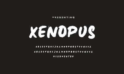 Stylish painted by a brush uppercase vector letters