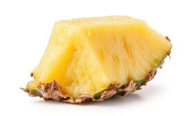 Fresh pineapple slice on a white background