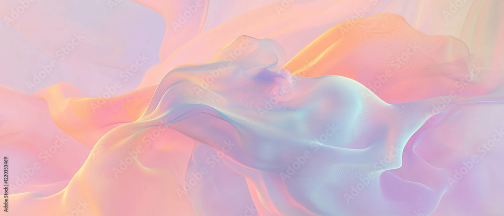 Poster abstract background of flowing lines and curves representing data visualization trends