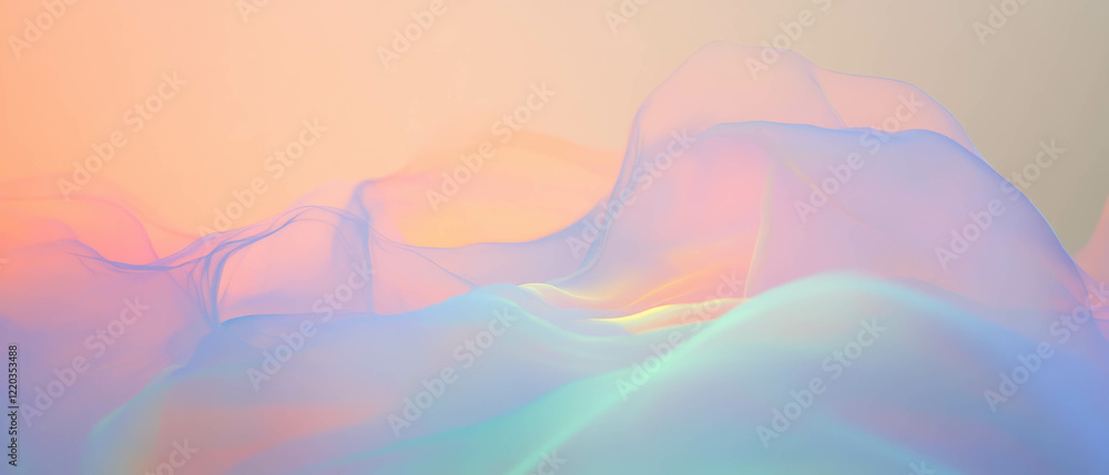 Poster abstract visualization of data trends with flowing lines and curves for modern analysis