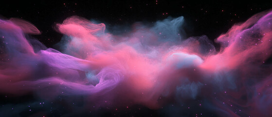 Fototapeta premium Exploring dynamic abstract background of glowing particles and 3D data visualizations
