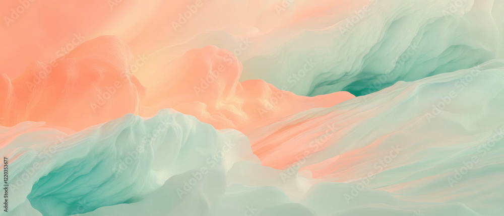 Aufkleber abstract background of 3d data visualization featuring calming pastel colors and soft hues