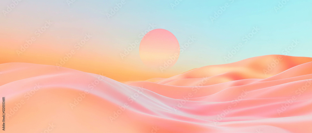 Poster exploring abstract landscapes through data visualization techniques and metaphors in 3d