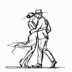 Couple Dancing Tango image vector. Tango couple romantic couple tango image vector.