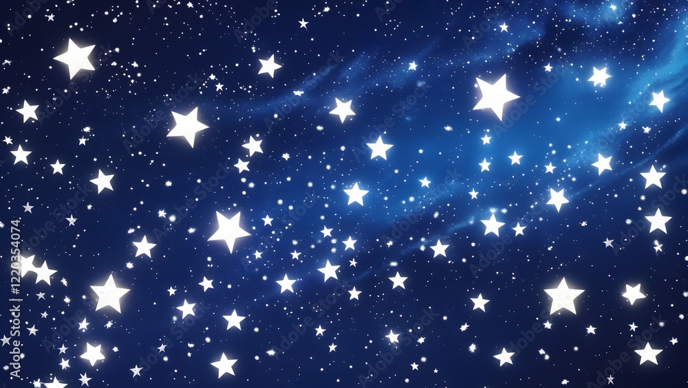 Poster a vast expanse of twinkling stars scattered across a deep blue cosmic canvas creating a celestial sp