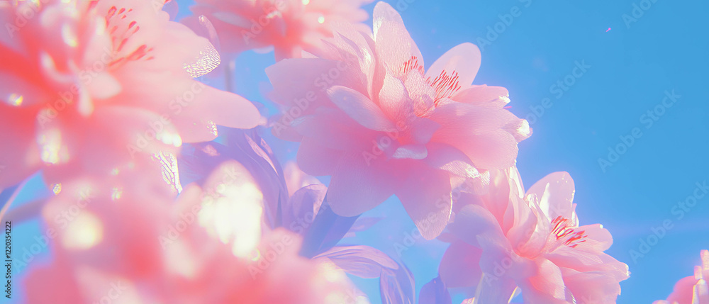 Aufkleber dynamic interaction of 3d flowers with virtual forces in an abstract setting