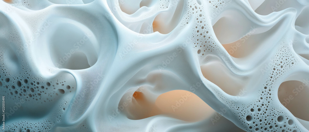 Poster exploring the intricate beauty of 3d fractal patterns in abstract design