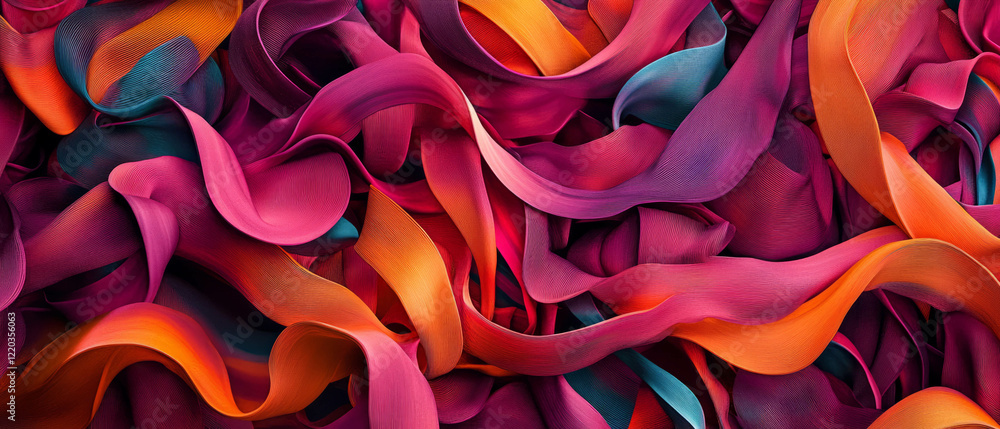 Aufkleber vibrant abstract background of intertwined ribbons and flowing lines in dynamic movement
