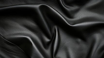 Fototapeta premium High-resolution black leather texture with a natural grain overlay, perfect for luxury design applications -