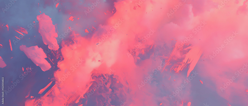 Poster dynamic 3d smoke forming explosive abstract patterns with vibrant energy and movement