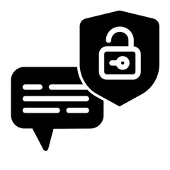 Chatting Icon Glyph Style for Communication Technology Themes
