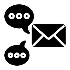 Email Conversations Icon Glyph Style for Communication Technology Themes
