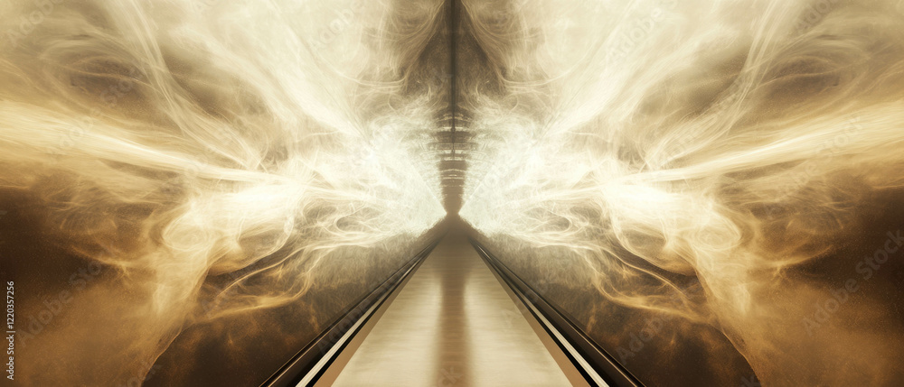 Aufkleber mysterious tunnels of smoke create an otherworldly experience in abstract form