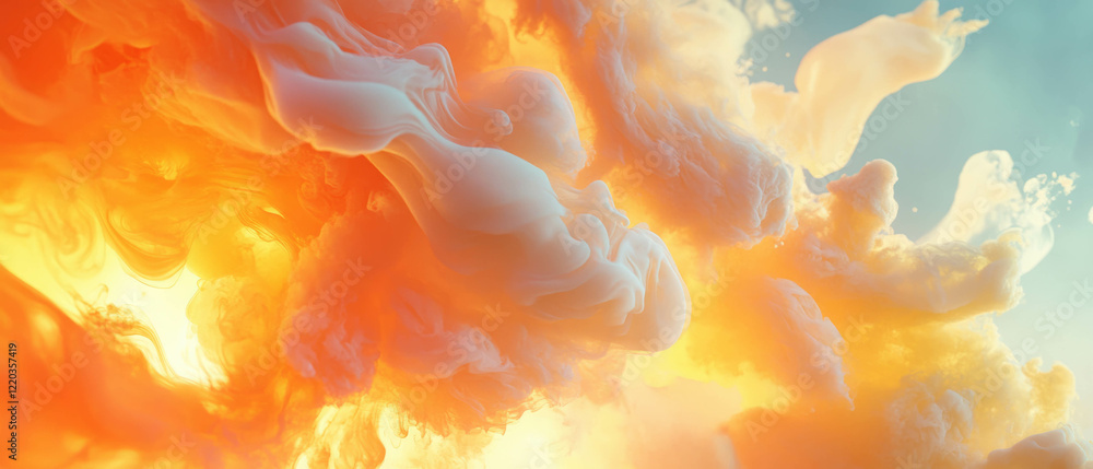 Poster dynamic interplay of 3d smoke with light and shadows in abstract visual art