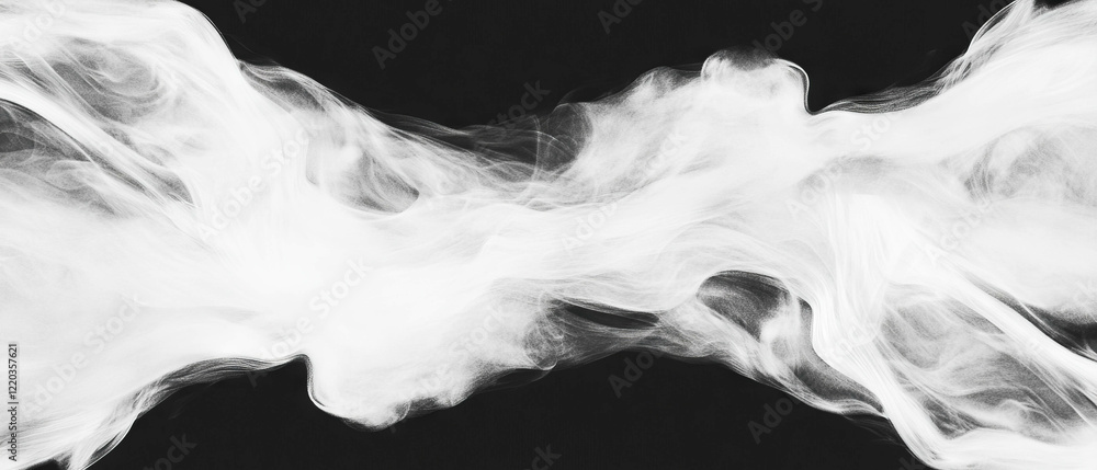 Poster mysterious transformation of smoke in fluid and abstract forms