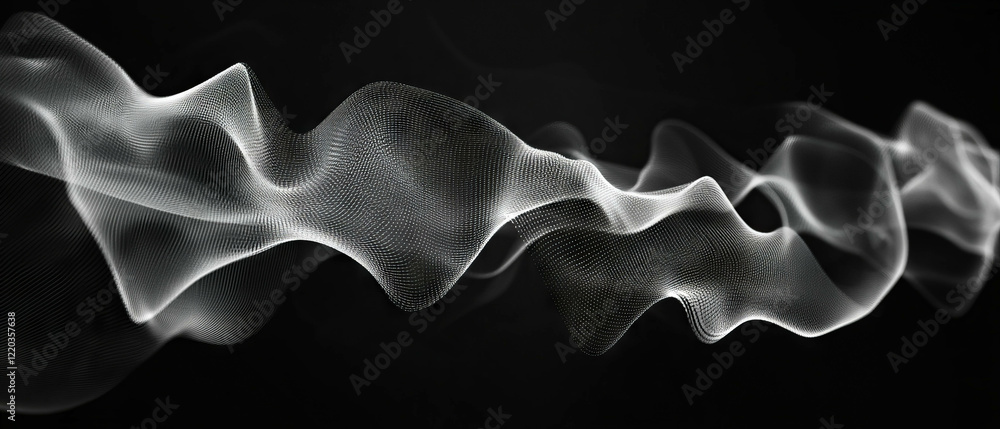 Poster dynamic patterns of smoke reacting to virtual sound waves create visual music in abstract art