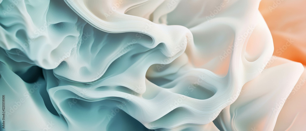 Poster exploring 3d smoke textures with dynamic shapes and subtle gradients in an abstract setting