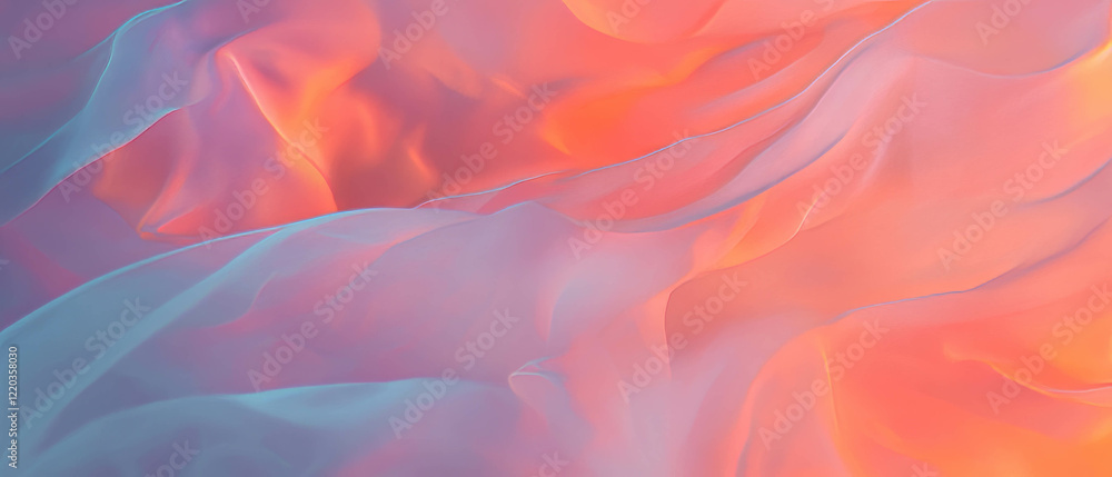 Poster abstract representation of 3d smoke with dynamic textures and vibrant colors