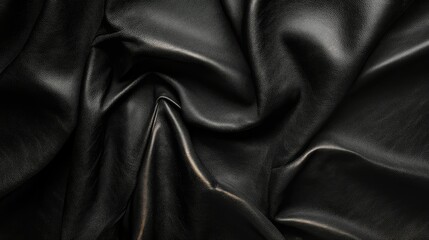 Fototapeta premium Minimalist black leather texture with detailed grain patterns, ideal for luxury branding and backgrounds