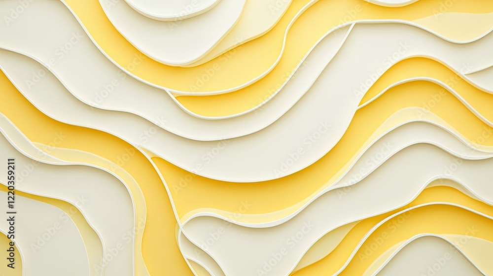 Fototapete minimalist design of white lines on a light yellow surface, showcasing clean and elegant abstract pa