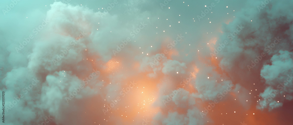 Poster dynamic abstract background of 3d smoke with vibrant light trails and effects