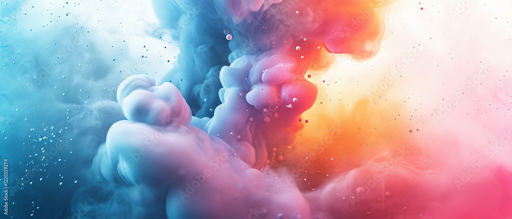 Poster dynamic flow of abstract smoke and water creates a calming visual experience