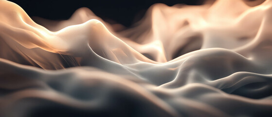 Obraz premium Dynamic abstract background featuring 3D smoke with light trails and movement effects